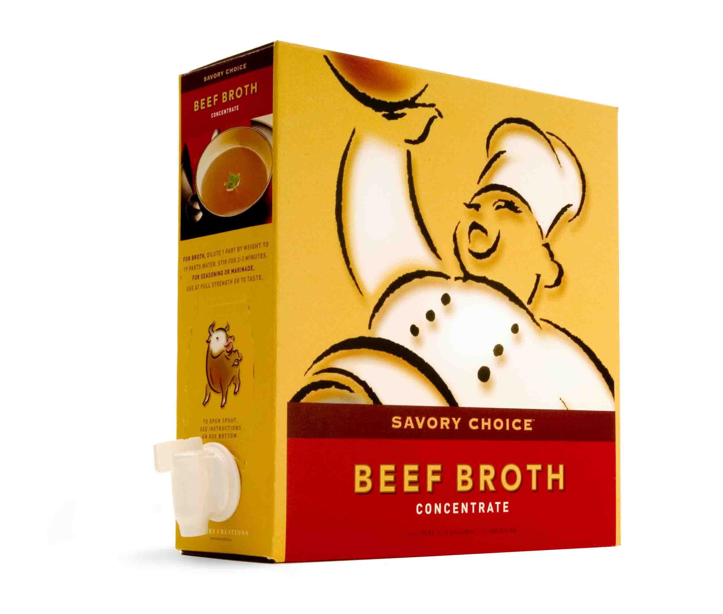 BROTH, BEEF LIQUID CONCENTRATE NO MSG GLUTENFREE SHELF STABLE BAGIN