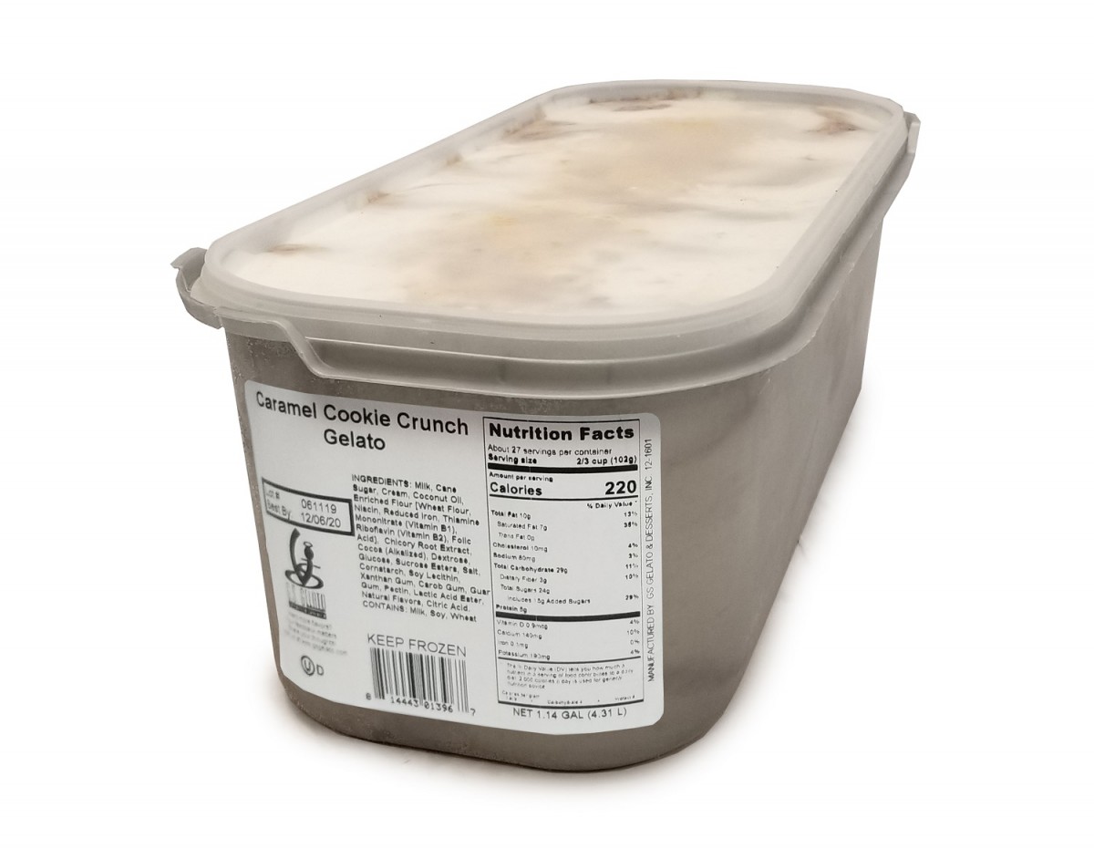 GELATO, CARAMEL COOKIE CRUNCH FROZEN PAN ICE CREAM 2/146 OZ Food