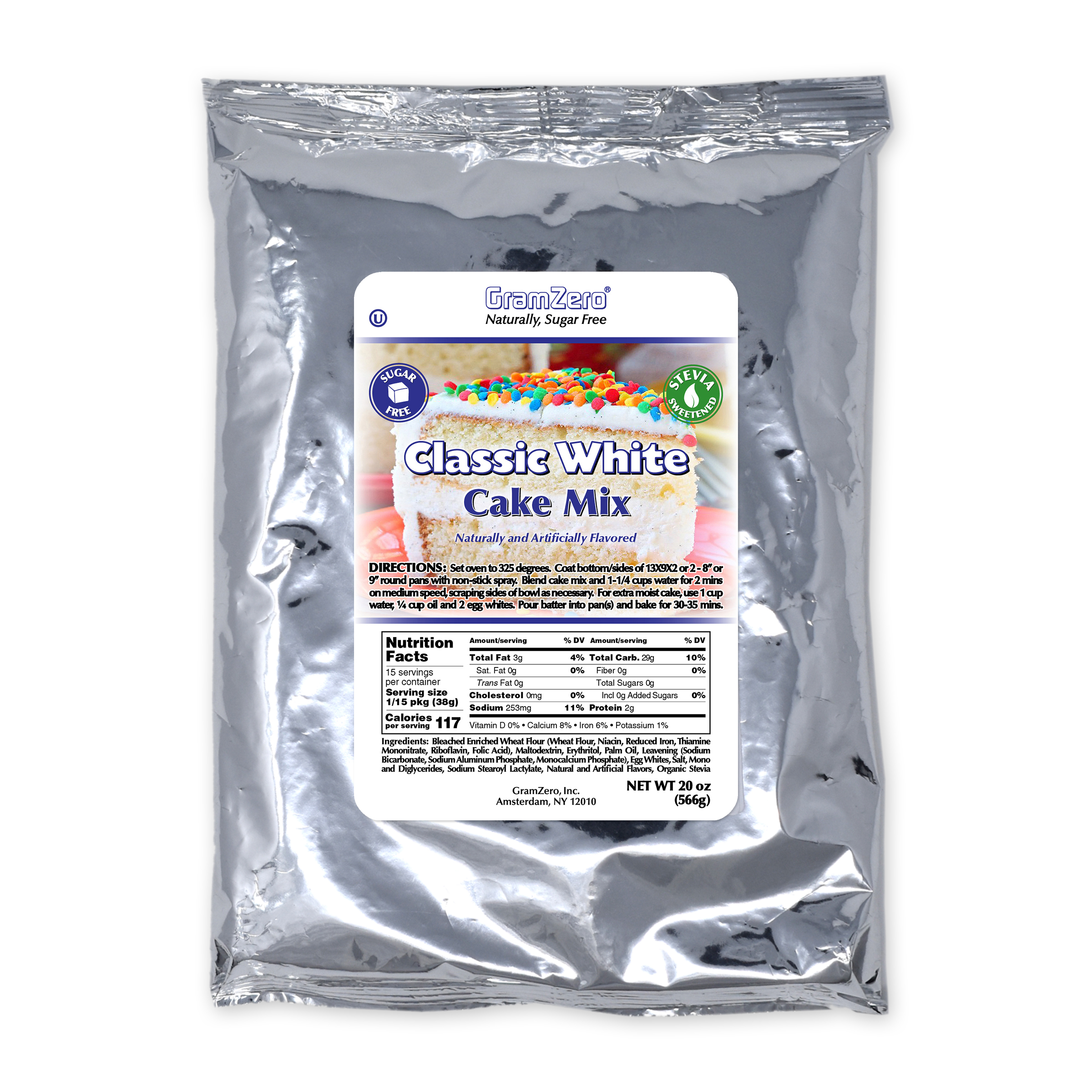 MIX, CAKE WHITE SUGAR-FREE ADD WATER – 6/20 OZ – Food Innovations