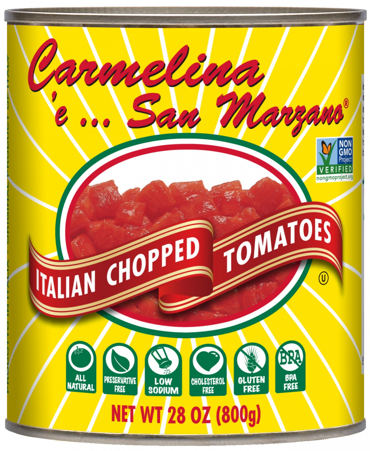 TOMATO, CHOPPED PLUM IN PUREE PEELED LOW SODIUM NON GMO CANNED SAN