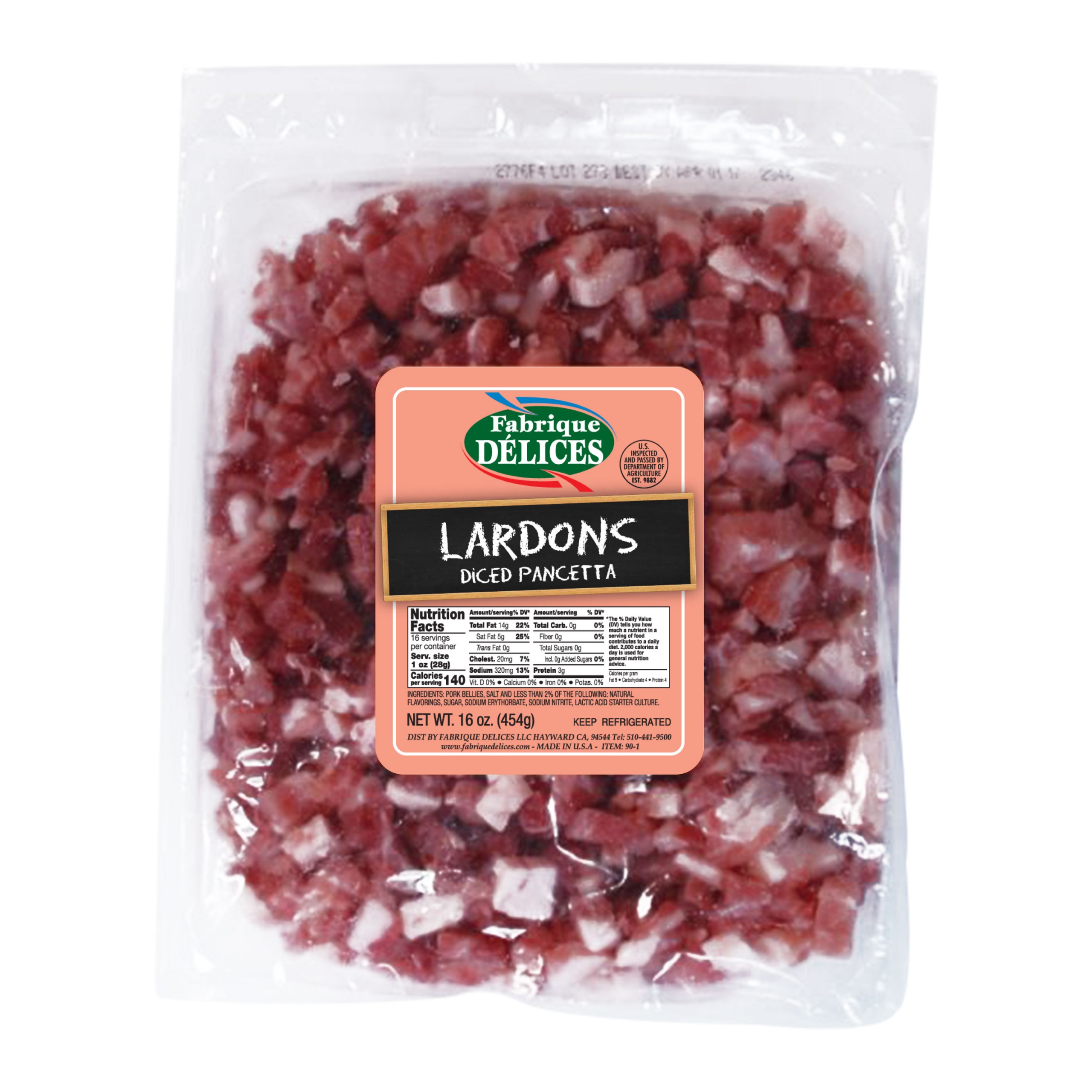 BACON, PORK BELLY PANCETTA FRENCH DICED CURED RAW REF VACUUM-PACK LARDON –  10/1 LB – Food Innovations