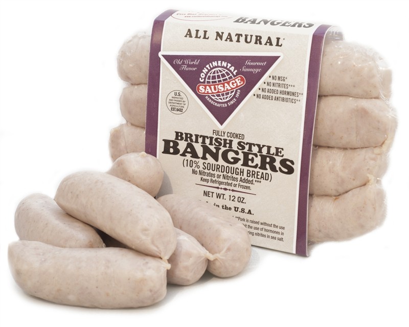 SAUSAGE, BANGER SCOTTISH PORK 2 OZ LINK NATURAL CASING COOKED FROZEN